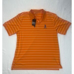 Adidas Puremotion Men's Orange & White Striped Golf Polo Shirt - Size‎ Large